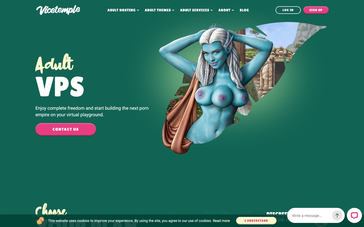 Vicetemple public page captured in a desktop browser