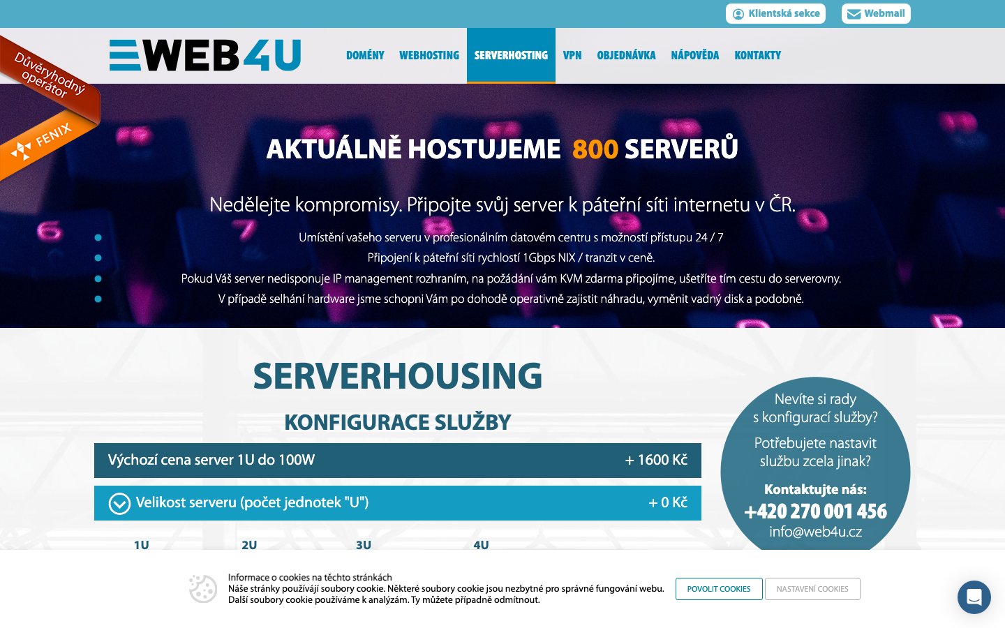 Web4u public page captured in a desktop browser