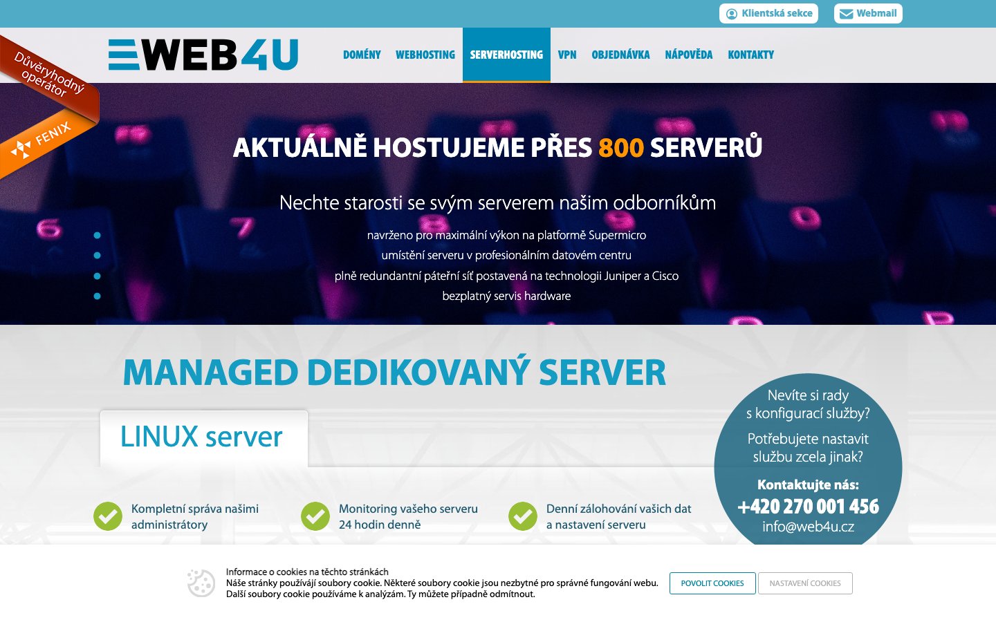 Web4u public page captured in a desktop browser