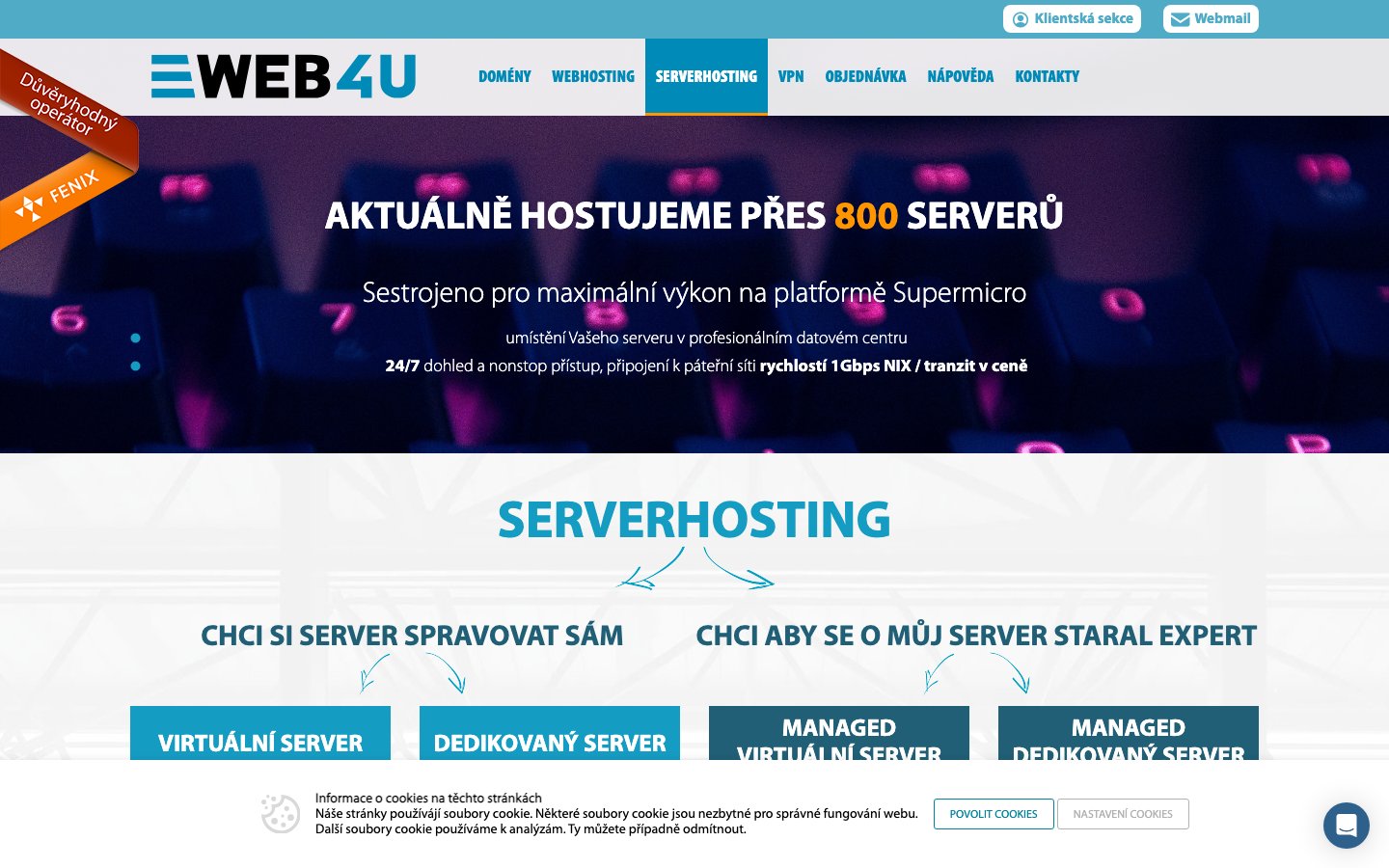 Web4u public page captured in a desktop browser