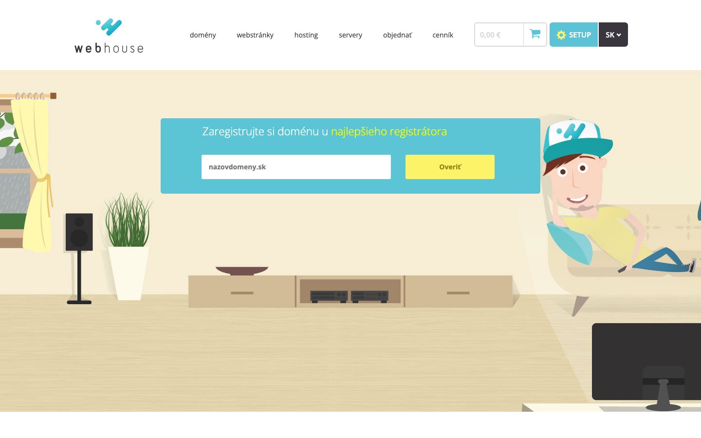 WebHouse.sk public page captured in a desktop browser