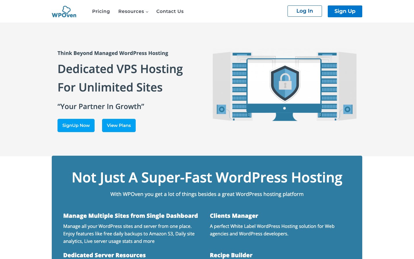 WPOven public page captured in a desktop browser