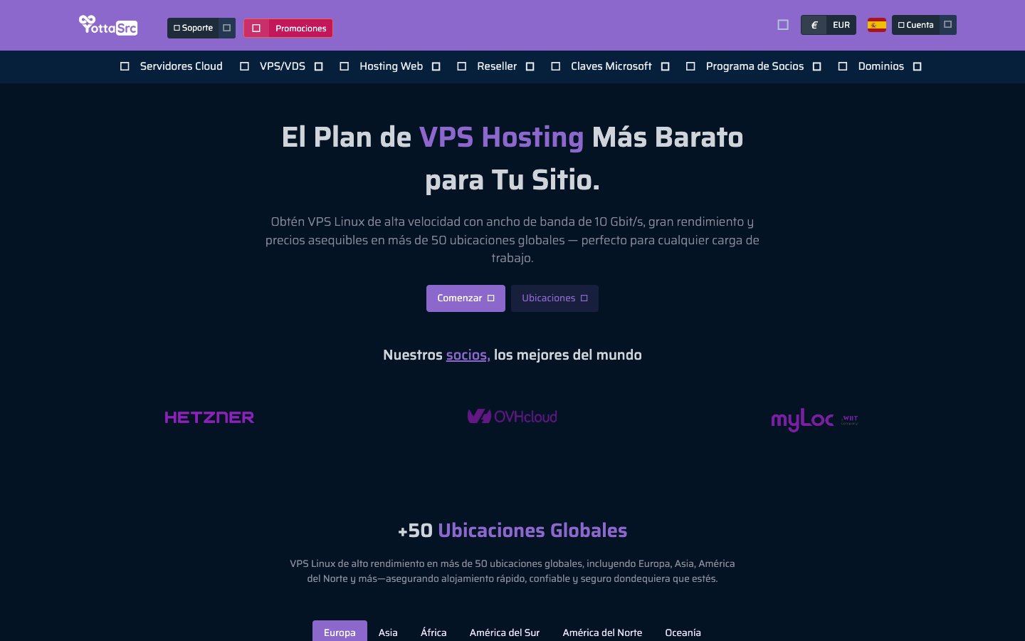 YottaSrc public page captured in a desktop browser